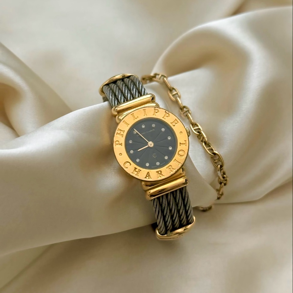 AUTHENTIC VINTAGE PHILIPPE CHARRIOL TWO-TONED DIAMOND WATCH
